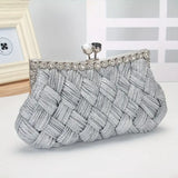 Champagne Sparkle and Soft  Evening Bag Clutch Metallic and crystal