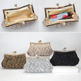 Champagne Sparkle and Soft  Evening Bag Clutch Metallic and crystal