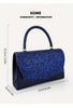 WEILA STYLE Elegant Blue Glitter Evening Clutch Bag - Luxurious Satin Finish
