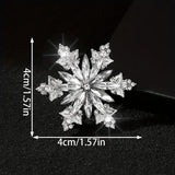 Rhinestone Snowflake Silver Brooch