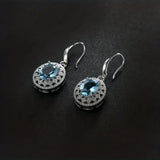 Topaz Light Sea Blue Zircon Earrings