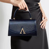 Elegant Patent Leather Handbag with Gold Detail