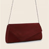 Elegant Crimson Red Irregular Envelope Clutch Handbag