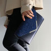 Elegant Royal Blue Clutch with Glitter Embellishment