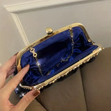 Navy Beaded Sequin Evening Bag