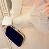 Elegant Navy Velvet Evening Clutch