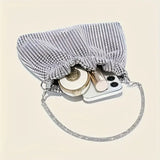Glittering Faux  Rhinestone Silver Bag