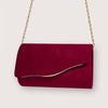 Red Faux Suede Wave style Evening bag