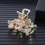 Rhinestone Embellished Flower Hair Claws Clips