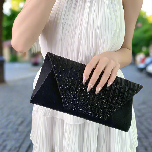 Navy Evening Bag with Magnetic Closure