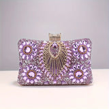 Rhinestone Tassel Evening Clutch Purple