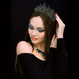 Black Crown Tiara, Crystal Queen Crown, Rhinestone Princess Crown