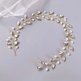 Elegant Handmade Pearl & Crystal Bridal Headband -  Rhinestone Hair Vine for Weddings