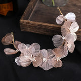 Handmade Floral Headpiece With Rose Gold Leaves,