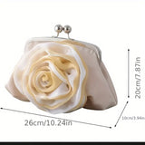 Elegant Floral Clutch, Rose Blossom Design,