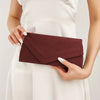 Elegant Crimson Red Irregular Envelope Clutch Handbag