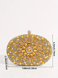 Glittering Night Glam Rhinestone Clutch Bag Silver