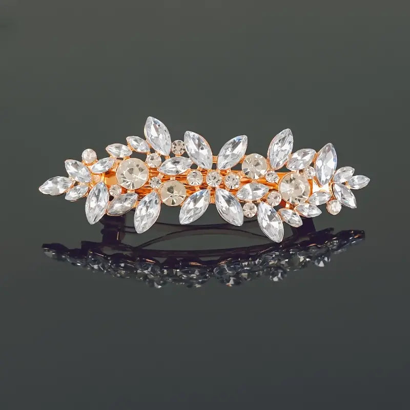 Gold and Pearl Crystal Hair Clip Barrette – Lisa Marie