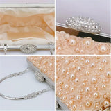 Elegant Pearl and Floral Evening Clutch