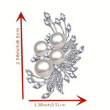 Pearl and Crystal Flower Brooch AB