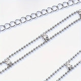 Rhinestone Silver Bra Strap Adjustable Triangle