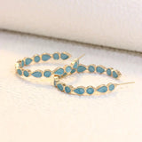 Blue Gold Plated hoop earrings