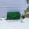 Simple Faux Suede Green Clutch