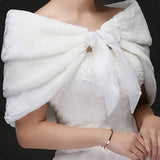 Faux Fur Elegant Wedding Shawl / Bridal Cape