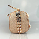 Elegant Faux Pearl & Rhinestone Evening Clutch with Removable Strap