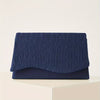 Elegant Navy Ruched Clutch Bag with Detachable Strap