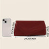 Elegant Crimson Red Irregular Envelope Clutch Handbag
