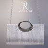 Elegant Metallic Silver Pleated Clutch