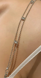 Rhinestone Silver Bra Strap Adjustable Triangle