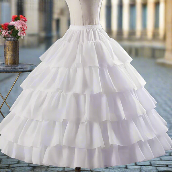 White 5-Layer Flared Wedding Dress Petticoat – Lisa Marie's Boutique