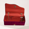 Red Faux Suede Wave style Evening bag