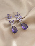 Amethyst Zircon Luxury Long Earrings