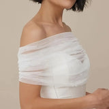 Bridal Elegant White Gauze Shawl