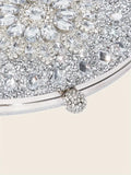 Glittering Night Glam Rhinestone Clutch Bag Silver