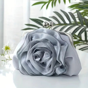 Elegant Floral Clutch, Rose Blossom Design,