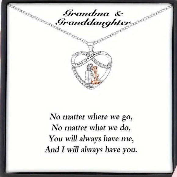 Grandma & Granddaughter Endless Love Hear Pendant