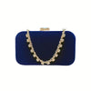 Elegant Navy Velvet Evening Clutch