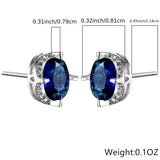 6 different color Oval Cut Multicolor Zircon Stud Earrings
