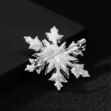 Rhinestone Snowflake Silver Brooch