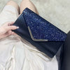 Elegant Royal Blue Clutch with Glitter Embellishment