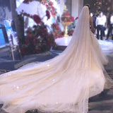 Golden Starry Sky Shining Bridal Veil  118" Long cathedral