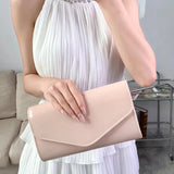 Shiny And Luxurious PU Clutch Bag khaki cream blush