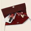 Elegant Crimson Red Irregular Envelope Clutch Handbag