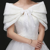 Faux Fur Elegant Wedding Shawl / Bridal Cape