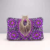 Rhinestone Tassel Evening Clutch Light Purple