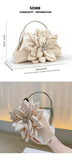 Elegant Floral Pattern Solid Color Evening Clutch Bag